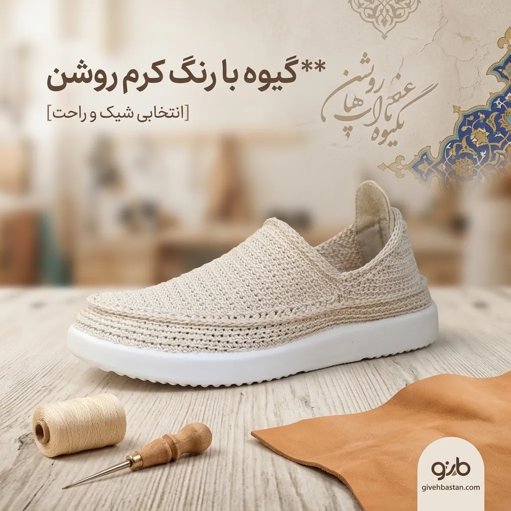 گیوه با رنگ کرم روشن گیوه با رنگ کرم روشن